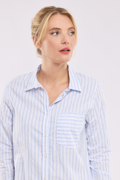 Striped shirt dress - cotton and linen - Armor-lux - 2