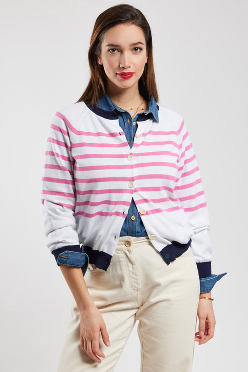 Striped cardigan - cotton - Armor-lux - 1