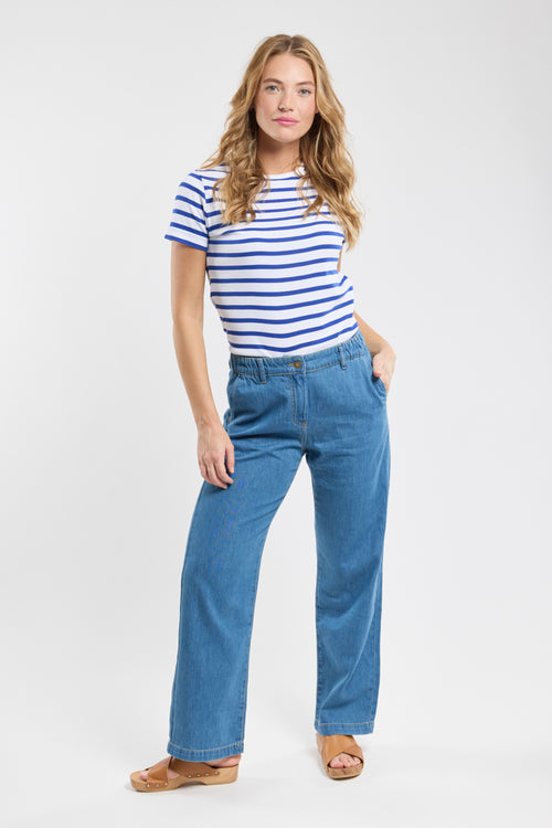 Jean droit taille élastique - coton - Armor-lux - 1