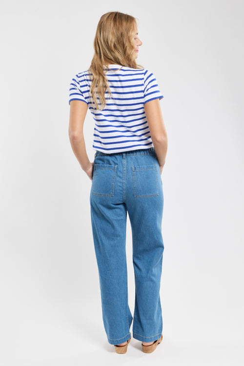 Elastic waist straight jeans - cotton - Armor-lux - 2