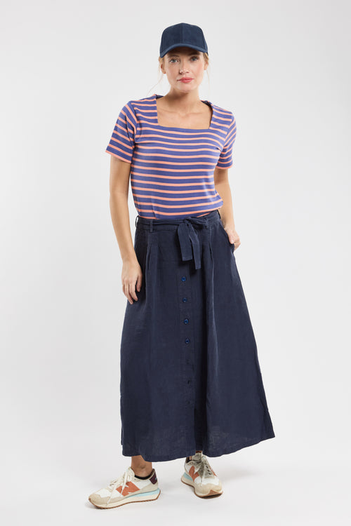 Long buttoned skirt - linen - Armor-lux - 1