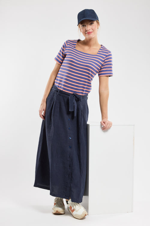 Long buttoned skirt - linen - Armor-lux - 4