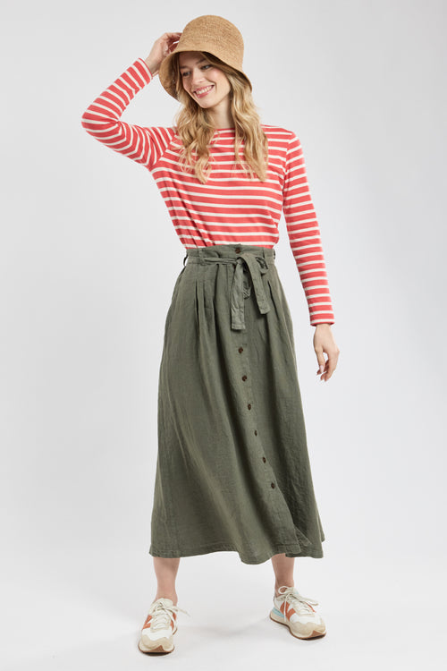 Long buttoned skirt - linen - Armor-lux - 1