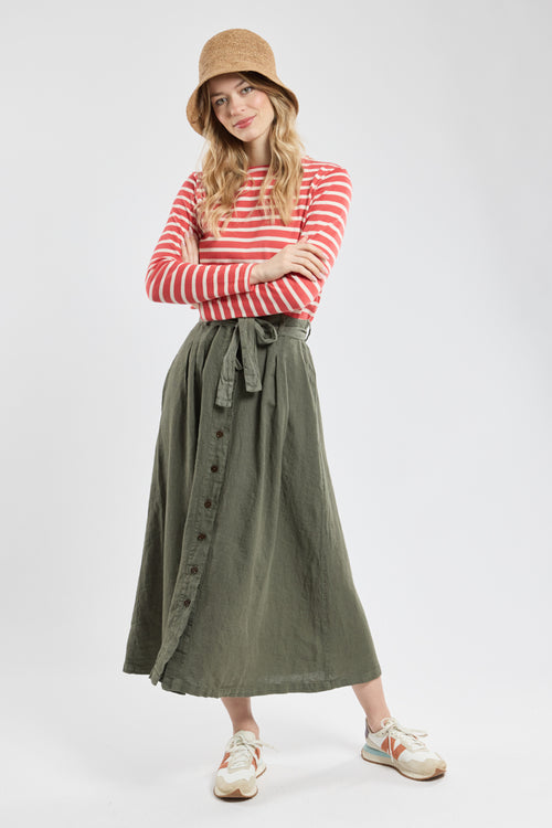 Long buttoned skirt - linen - Armor-lux - 4