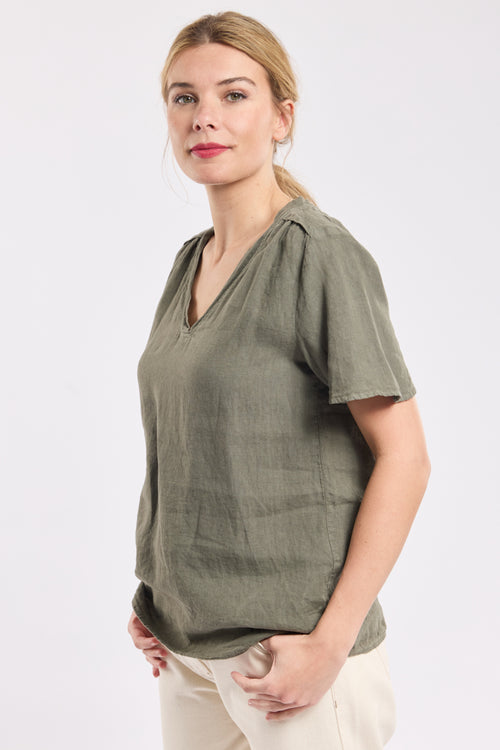 V-neck T-shirt - linen - Armor-lux - 2