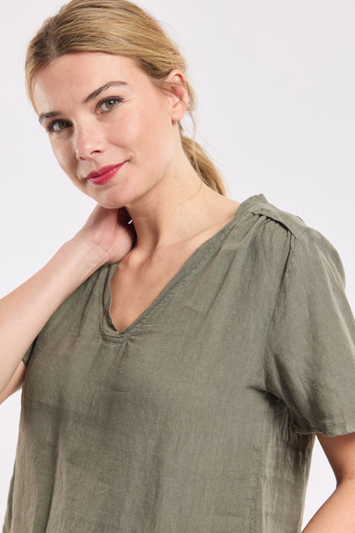 V-neck T-shirt - linen - Armor-lux - 3