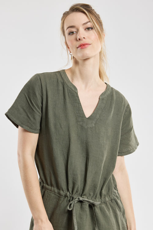 Belted dress - linen - Armor-lux - 5