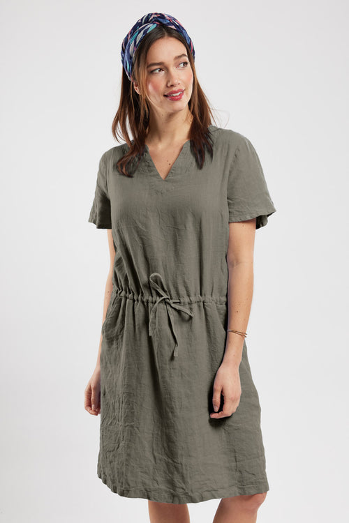Belted dress - linen - Armor-lux - 1