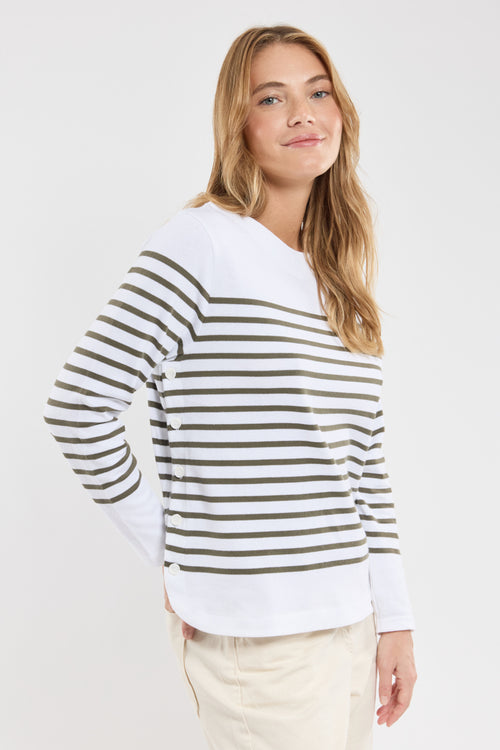 Marinière côtés boutonnés - coton rustique - Armor-lux - 1