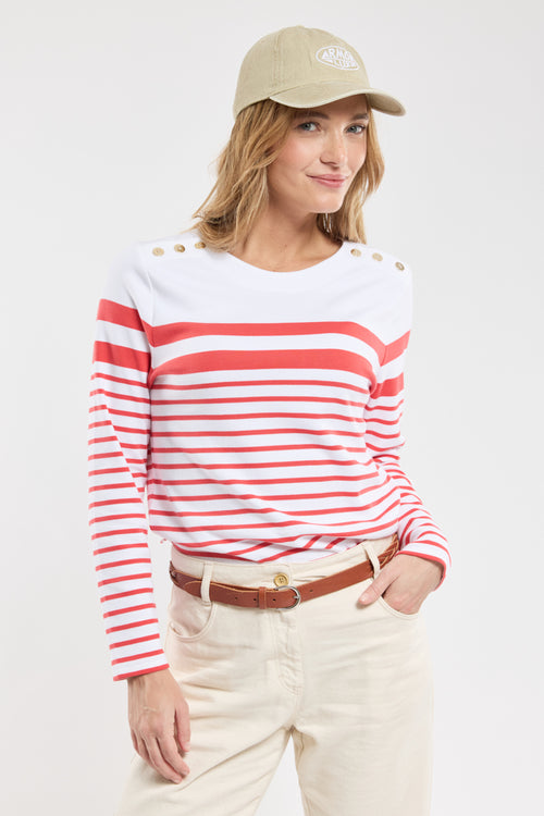 Marinière épaules boutonnées - coton épais - Armor-lux - 1