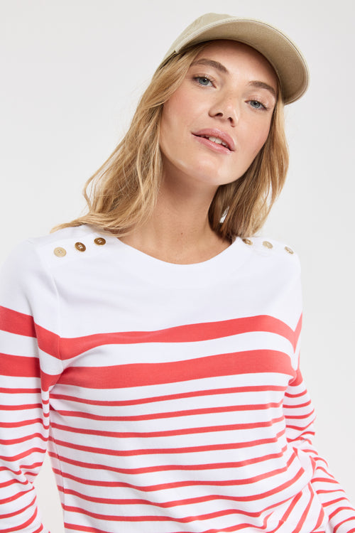 Marinière épaules boutonnées - coton épais - Armor-lux - 2