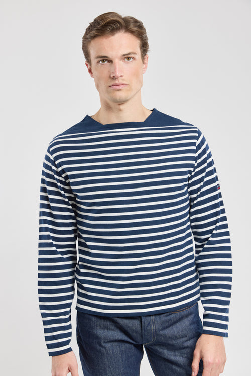 Striped jumper with elbow patches - cotton - Armor-lux - 1