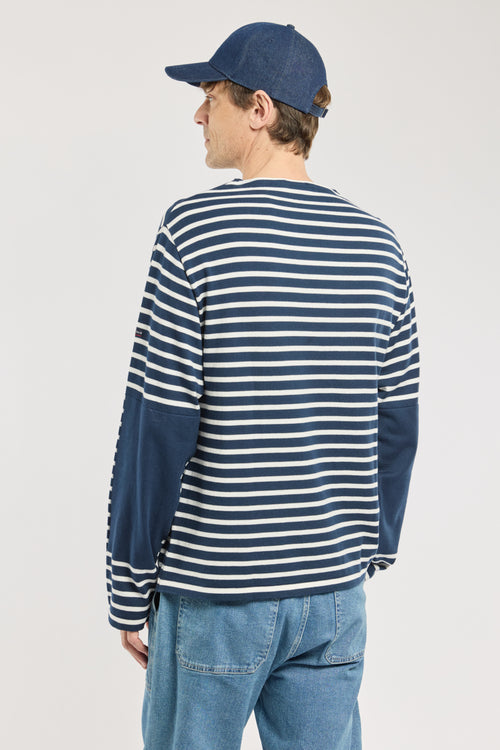 Gestreifter Pullover mit Ellenbogenschonern – Baumwolle - Armor-lux - 4