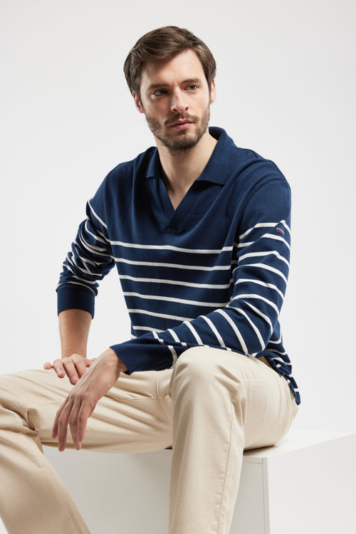 Wide V-neck jumper- cotton - Armor-lux - 1