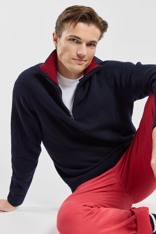 Zip neck jumper - wool - Armor-lux - 1