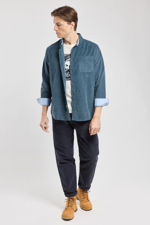 Bequem geschnittenes Hemd – Samt - Armor-lux - 4