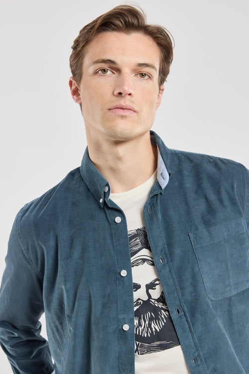 Bequem geschnittenes Hemd – Samt - Armor-lux - 2