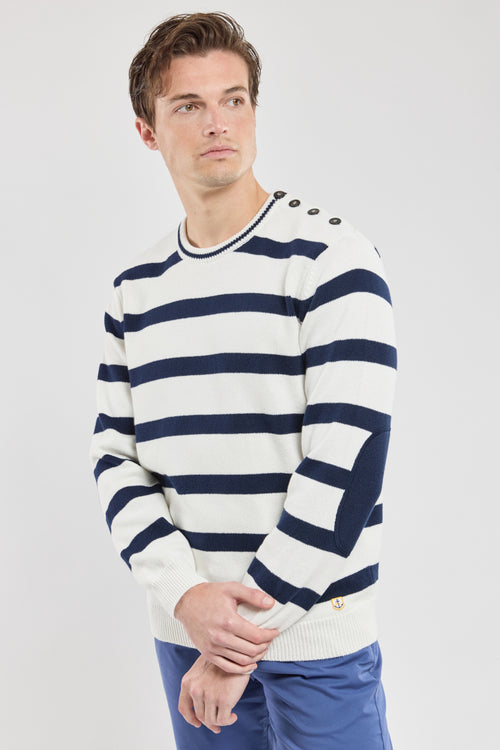 Matrosenpullover mit Ellenbogenschonern – Baumwolle - Armor-lux - 1