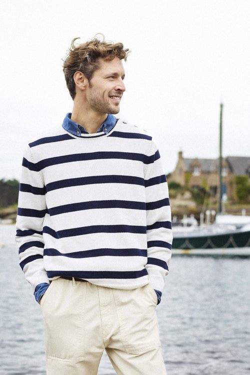 Pull marin avec coudières - coton - Armor-lux - 2