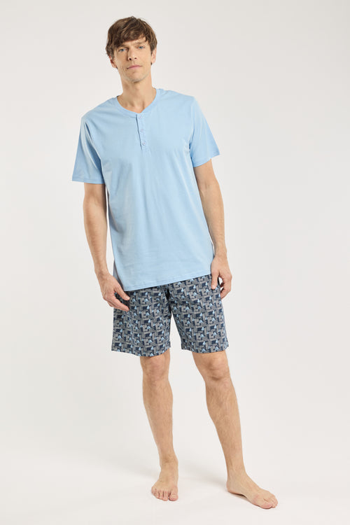 Kurzer Pyjama - leichte Baumwolle - Armor-lux - 1