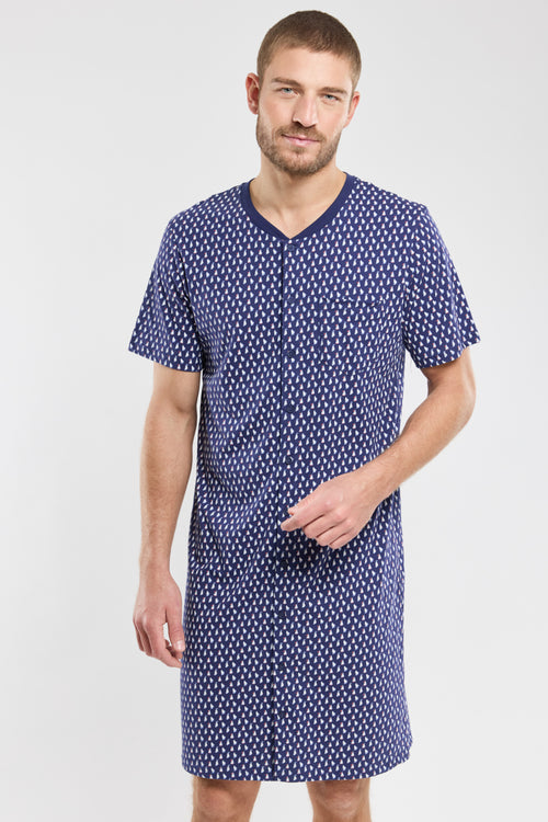 Sailboat patterned nightshirt - lightweight cotton - Armor-lux - 1