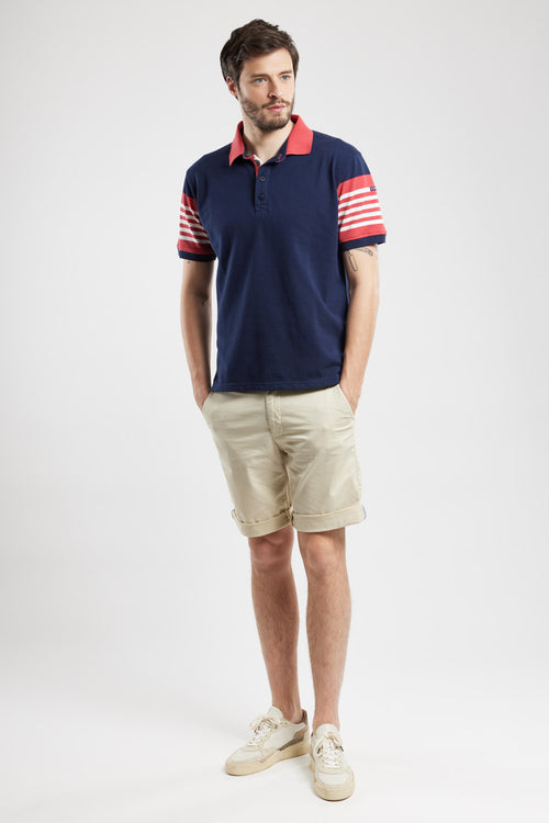 Polo shirt with striped shirt – piqué cotton - Armor-lux - 3