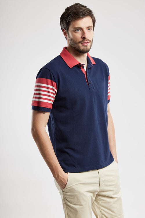 Poloshirt mit gestreiften Ärmeln – Baumwoll-Pikee - Armor-lux - 4