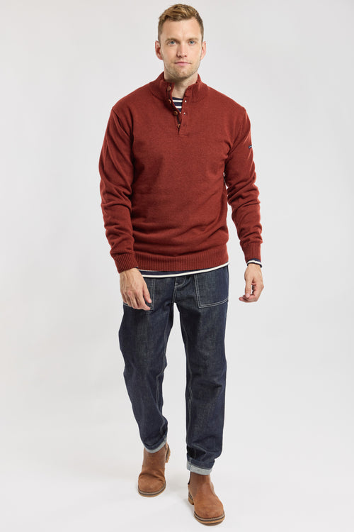 Button neck jumper – lambswool - Armor-lux - 3