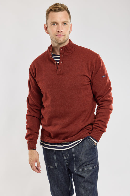 Button neck jumper – lambswool - Armor-lux - 4