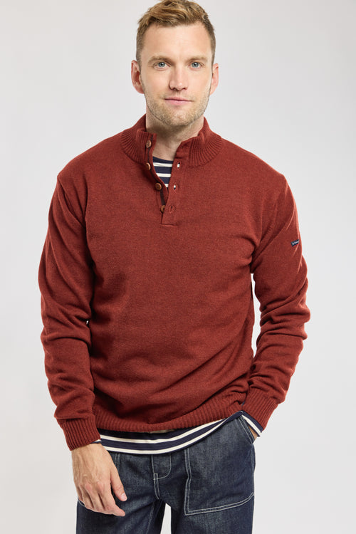 Button neck jumper – lambswool - Armor-lux - 1