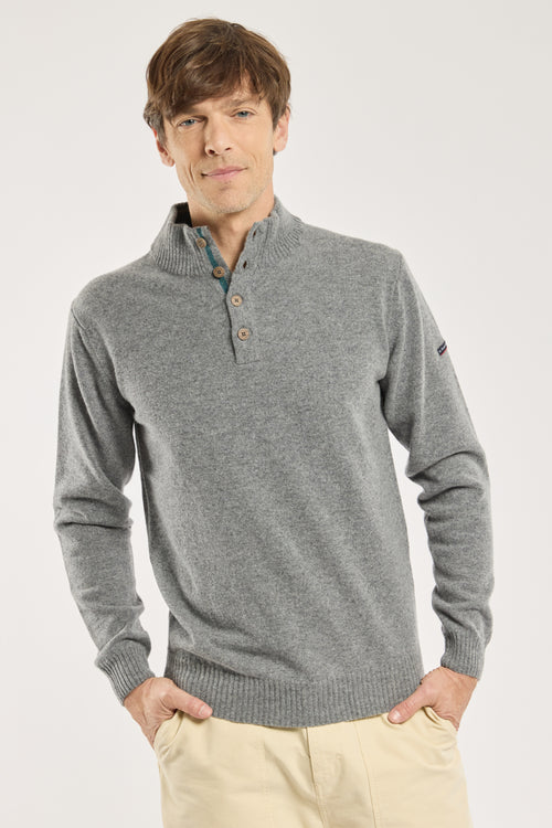 Pull col boutonné - lambswool - Armor-lux - 1