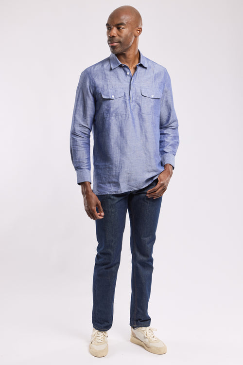 Shirt with pockets - linen and tencel - Armor-lux - 3