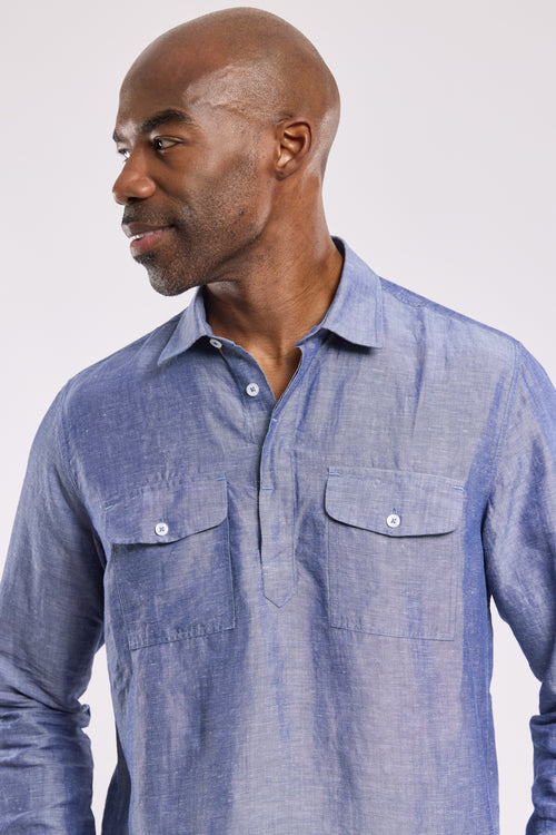 Shirt with pockets - linen and tencel - Armor-lux - 2