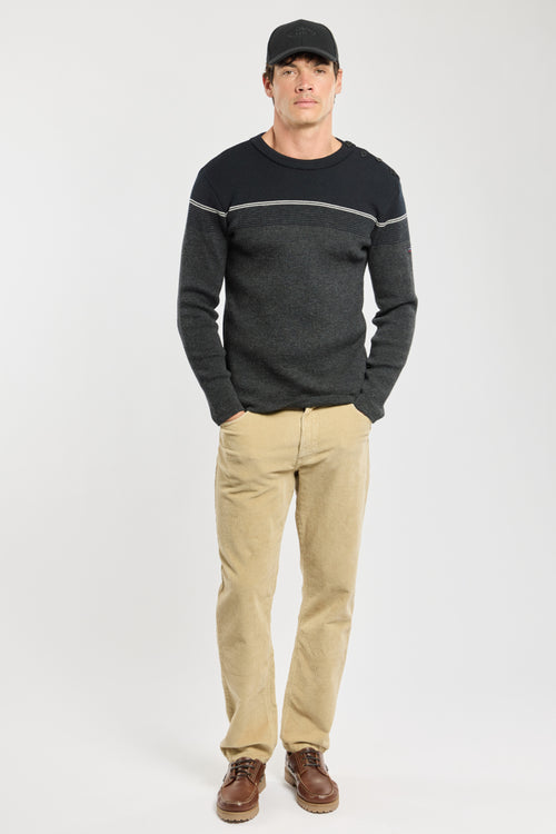 Micro-stripe sailor sweater - wool - Armor-lux - 3