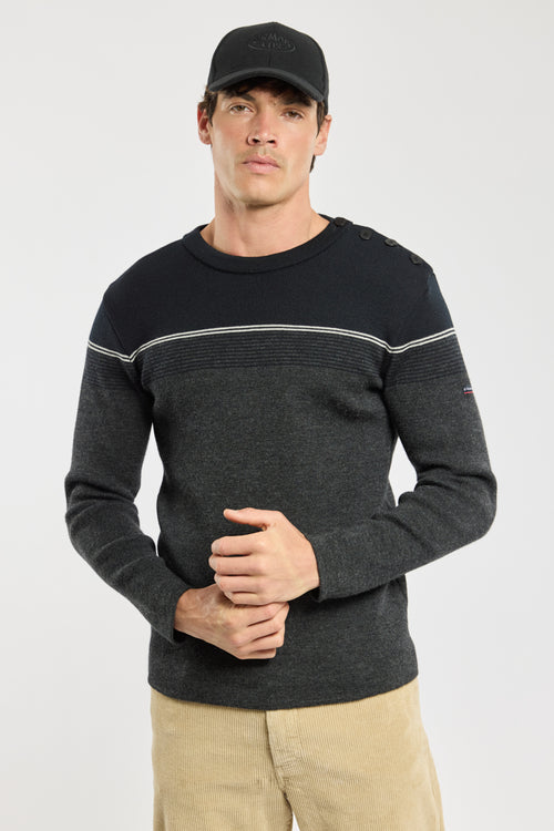 Micro-stripe sailor sweater - wool - Armor-lux - 5