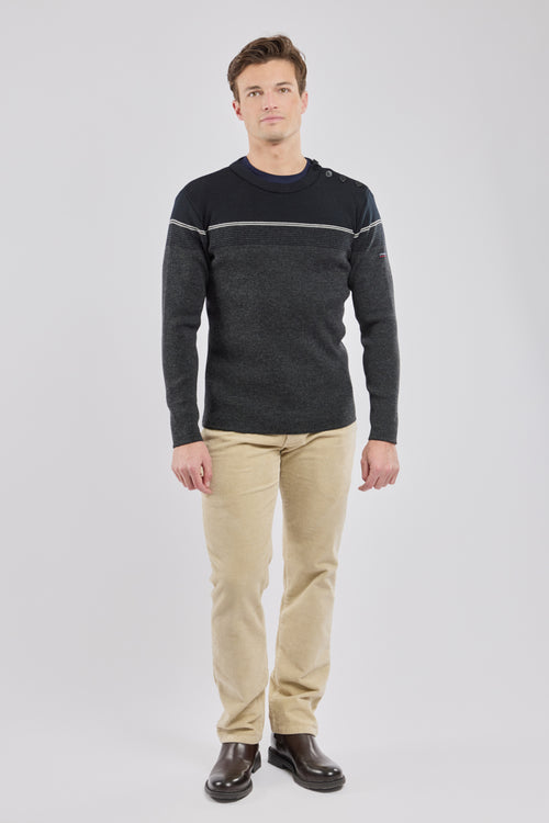 Micro-stripe sailor sweater - wool - Armor-lux - 2