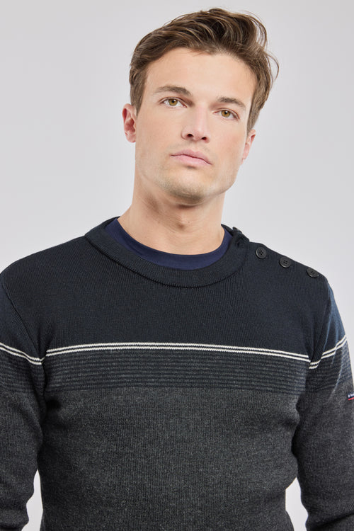 Micro-stripe sailor sweater - wool - Armor-lux - 3