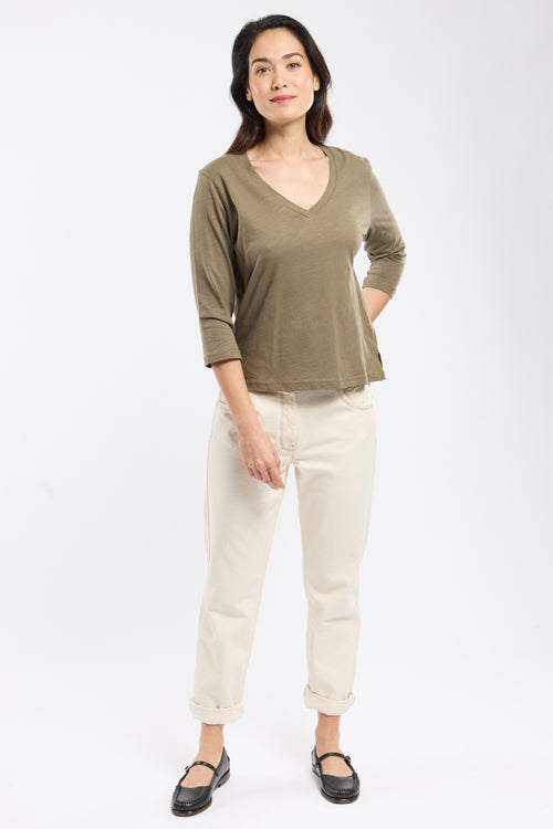 T-Shirt mit V-Ausschnitt – leichte Baumwolle - Armor-lux - 3