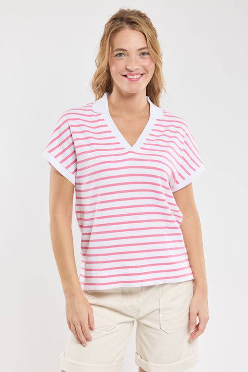 Polo shirt with kimono-style sleeves – light cotton - Armor-lux - 1