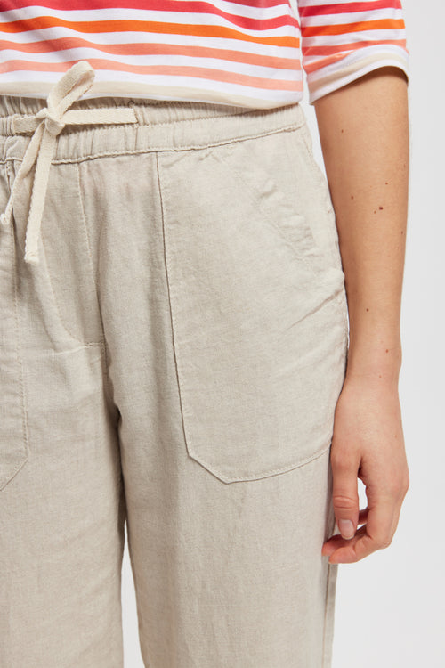 Trousers with elasticated waist - cotton and linen - Armor-lux - 3