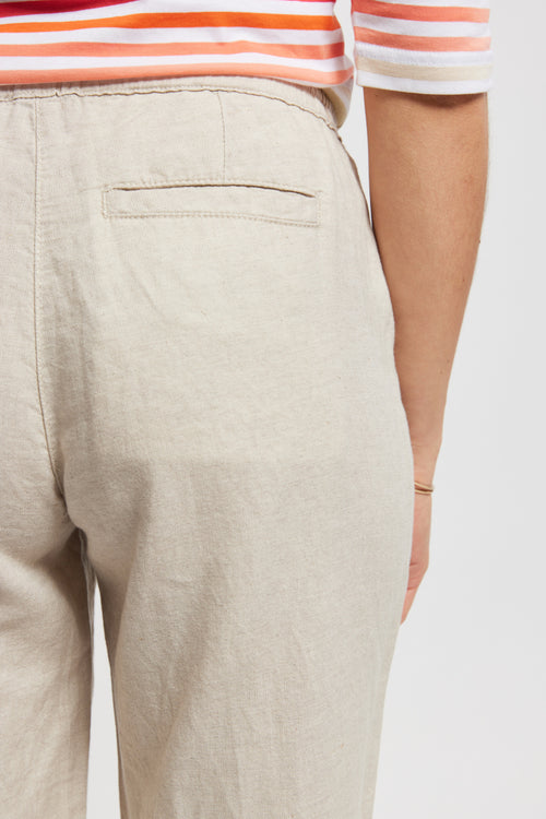 Trousers with elasticated waist - cotton and linen - Armor-lux - 4