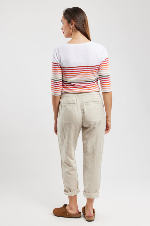 Trousers with elasticated waist - cotton and linen - Armor-lux - 2
