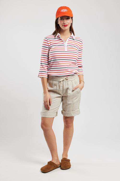 Bermuda shorts with elasticated waist - cotton and linen - Armor-lux - 5