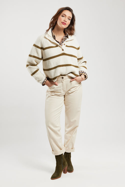 Gestreifter Pullover mit Stehkragen – Wolle - Armor-lux - 2