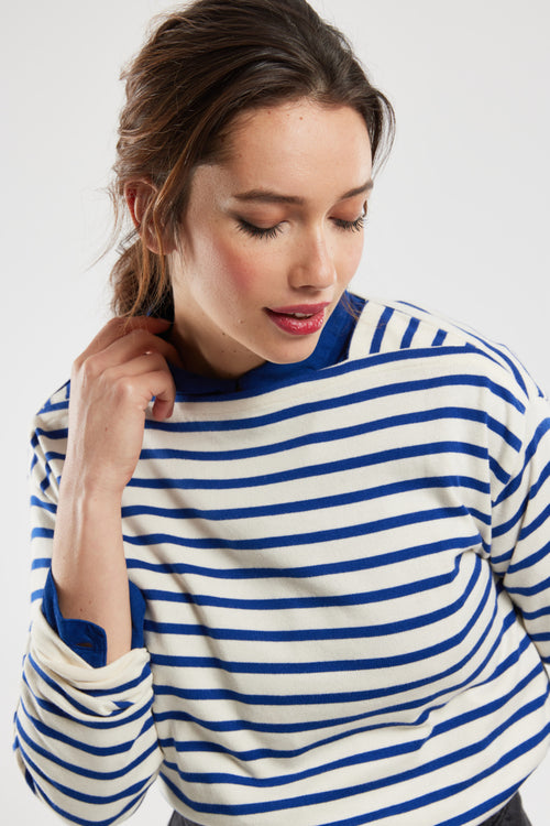 Breton shirt with boat neck top - rustic cotton - Armor-lux - 2