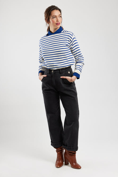 Breton shirt with boat neck top - rustic cotton - Armor-lux - 4