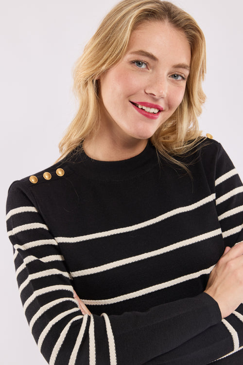 Pull marin rayé -  laine Mecmor - Armor-lux - 1