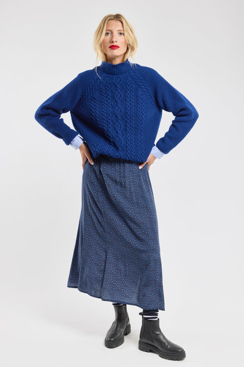 Jupe longue imprimé léopard - cupro - Armor-lux - 1