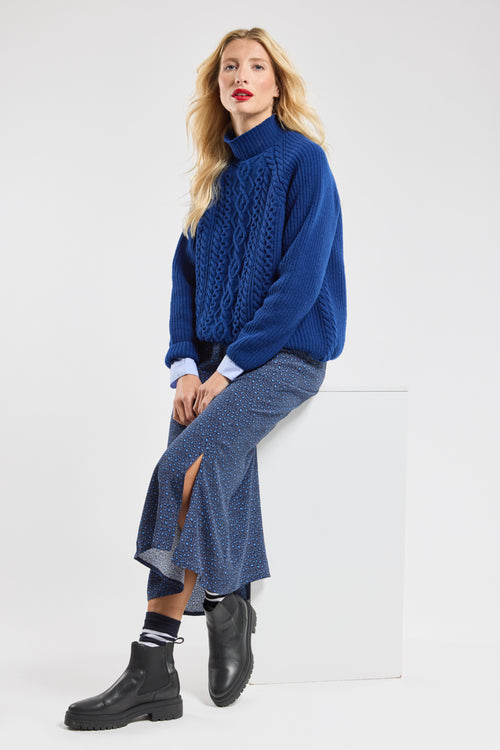 Long leopard print skirt - cupro - Armor-lux - 3