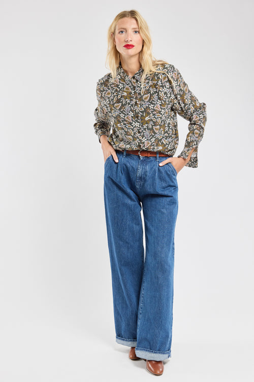 Foliage print blouse - cupro - Armor-lux - 4